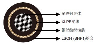 IEC 60092标准MTX300 0.6/1kV XLPE绝缘，LSOH（SHF1）护套，铠装阻燃电力&控制缆（单芯）